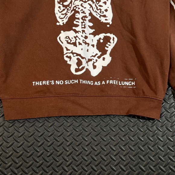 OBEY Brown Bone Skeleton Graphic Pullover Crew Neck Sweater Men's Size Medium - Picture 4 of 9